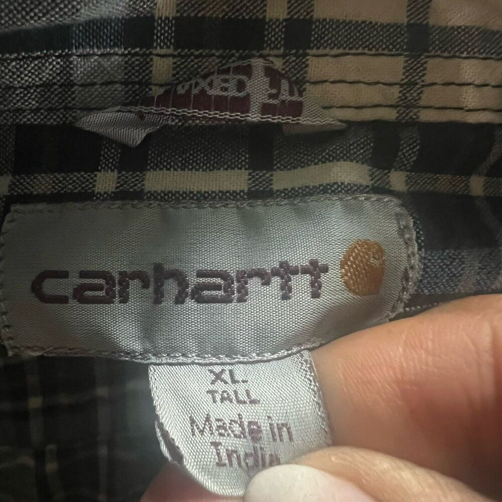 Carthartt Men’s Plaid Flannel Size XL Blue Black White Cotton Long Sleeve - Picture 11 of 11